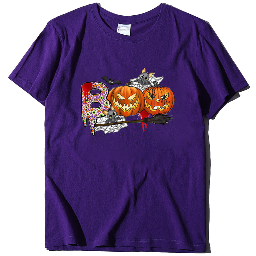 Halloween Pumpkin Print T-Shirt – Unisex Short Sleeve Tee | 20 Colors, S–XXXL