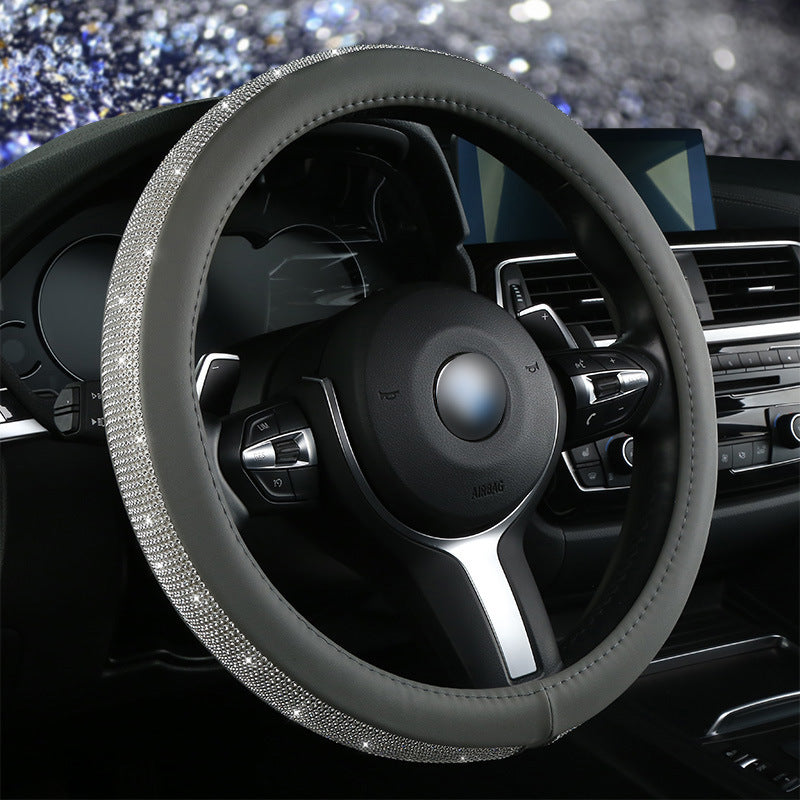Diamond Steering Wheel Cover for Women – Bling Crystal Car Accessory | 9 Colors