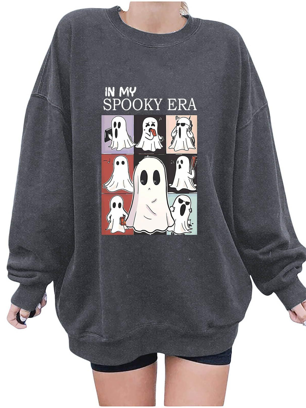 Women's Halloween Ghost Sweatshirt – Cute Spooky Pullover for Fall