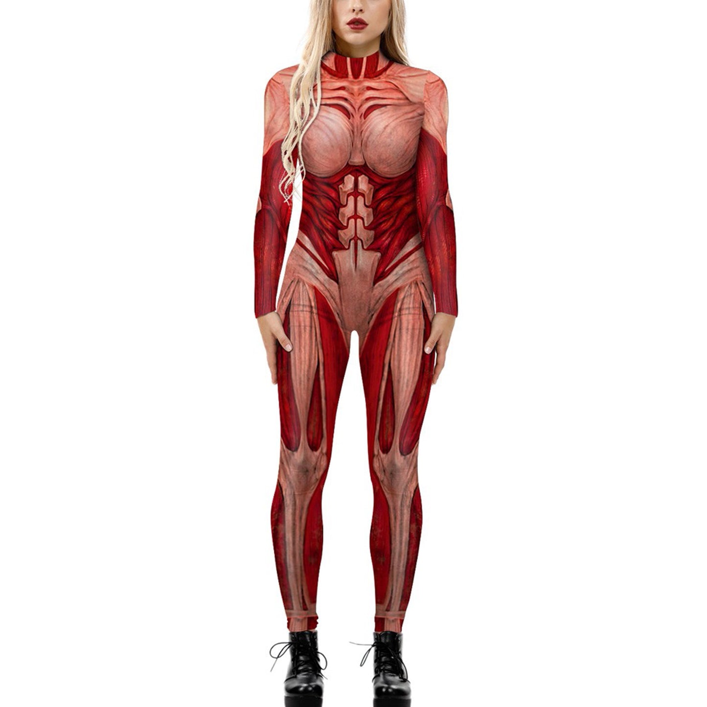 Women's Halloween Jumpsuit – Funny Long Sleeve One-Piece Costume S–2XL