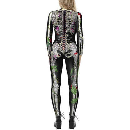 Women's Halloween Jumpsuit – Funny Long Sleeve One-Piece Costume S–2XL