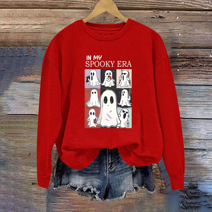Women's Halloween Ghost Sweatshirt – Cute Spooky Pullover for Fall