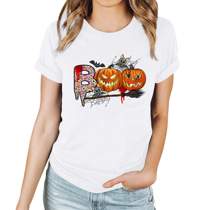 Halloween Pumpkin Print T-Shirt – Unisex Short Sleeve Tee | 20 Colors, S–XXXL
