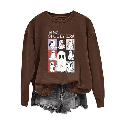 Women's Halloween Ghost Sweatshirt – Cute Spooky Pullover for Fall