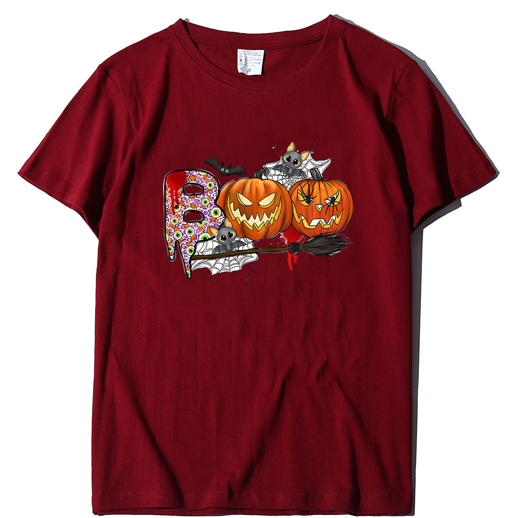Halloween Pumpkin Print T-Shirt – Unisex Short Sleeve Tee | 20 Colors, S–XXXL