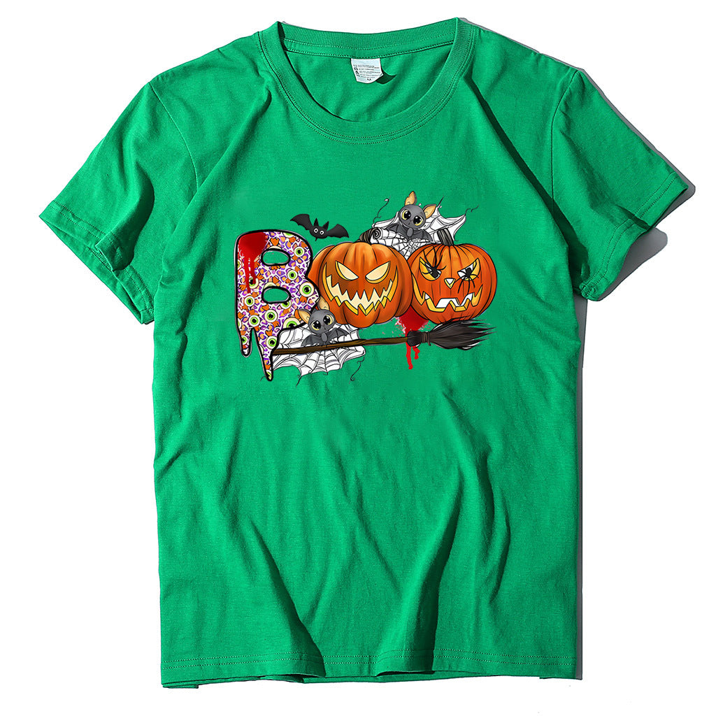Halloween Pumpkin Print T-Shirt – Unisex Short Sleeve Tee | 20 Colors, S–XXXL