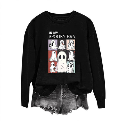 Women's Halloween Ghost Sweatshirt – Cute Spooky Pullover for Fall