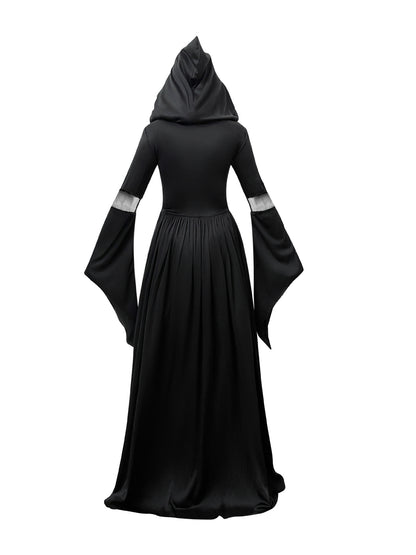 Women's Hooded Skeleton Witch Dress – Halloween & Cosplay Costume S–2XL