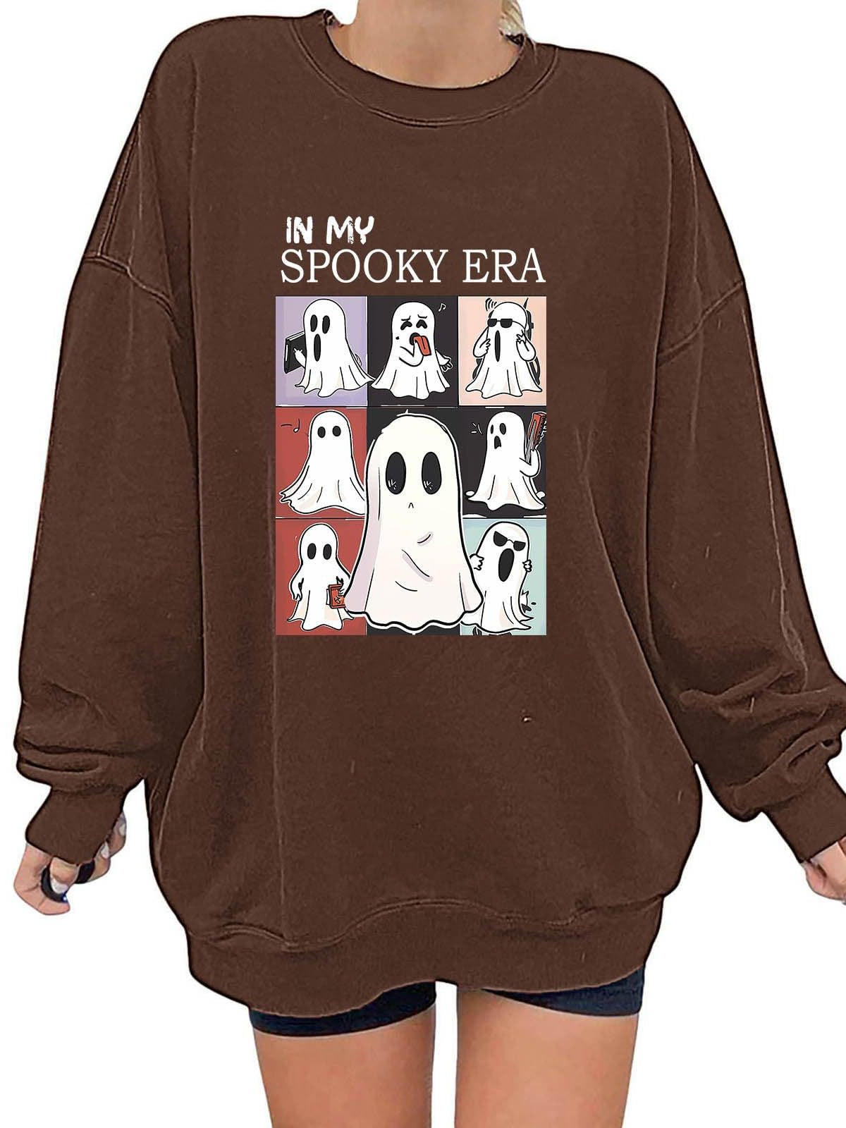 Women's Halloween Ghost Sweatshirt – Cute Spooky Pullover for Fall