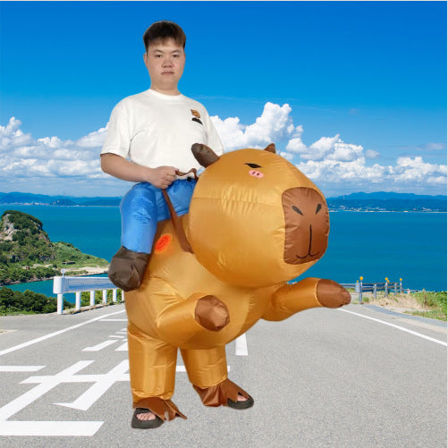 Rideable Capybara Inflatable Costume – Funny Halloween & Party Suit for Adults & Kids