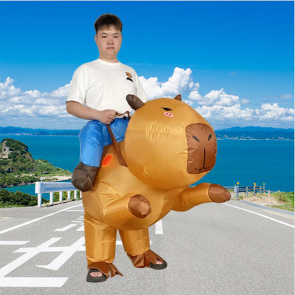 Rideable Capybara Inflatable Costume – Funny Halloween & Party Suit for Adults & Kids