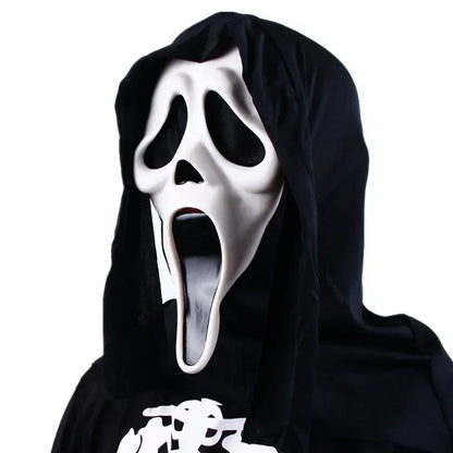 Ghost Face Scream Movie Horror Mask Halloween Killer Scary Headgear Mask Cosplay Adult Costume Accessories Props Suit