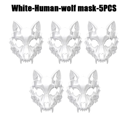 Halloween Skull Party Mask Anime Dragon God Skeleton Half Face Masks Bone Skull Animals Mask Cosplay Dance Prom Costume Props