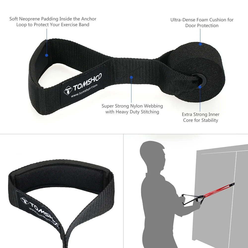 5 PCS Pull Up Assist Bands Set Resistance Loop Bands Powerlifting Exercise Stretch Bands with Door Anchor and Handles