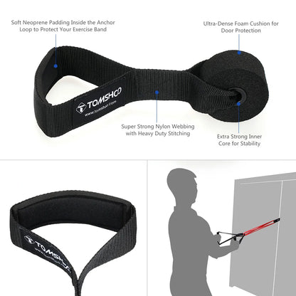 5 PCS Pull Up Assist Bands Set Resistance Loop Bands Powerlifting Exercise Stretch Bands with Door Anchor and Handles