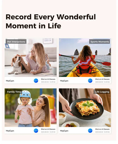 Smart AI Glasses – 8K Camera, Real-Time Translator & Photo/Video Recording Wearable