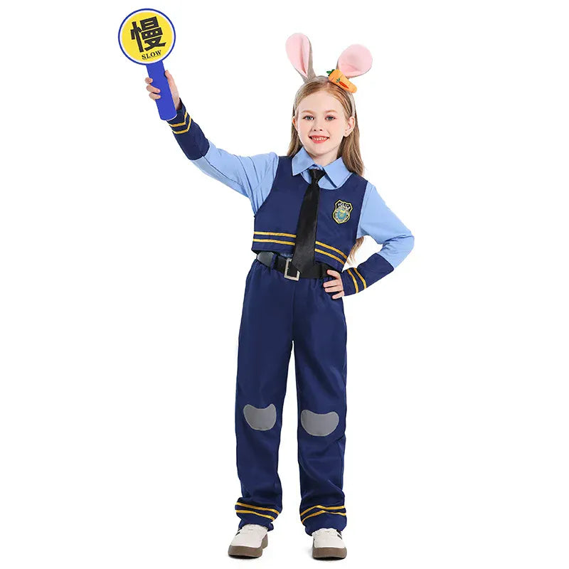 Kids Police Costume Set – Boys & Girls Halloween Cosplay Outfit | Sizes XS (2–4Y) to XL (10–12Y)