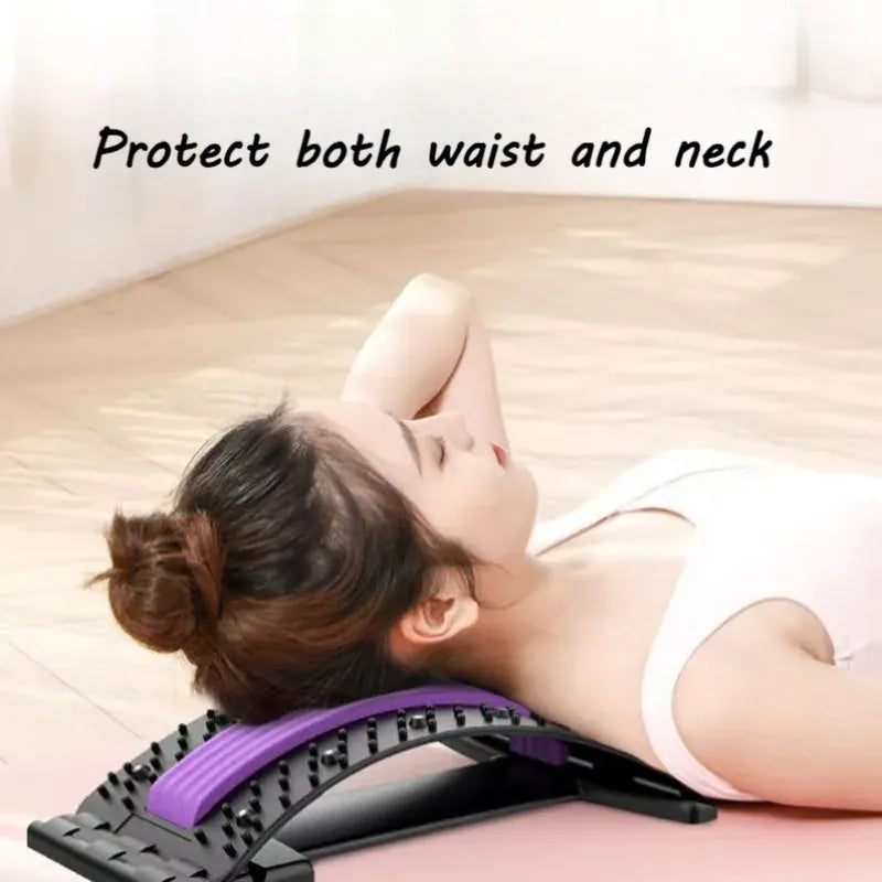 Back Stretcher Board – Adjustable Lumbar Support with Magnetic Massage Points for Home Use