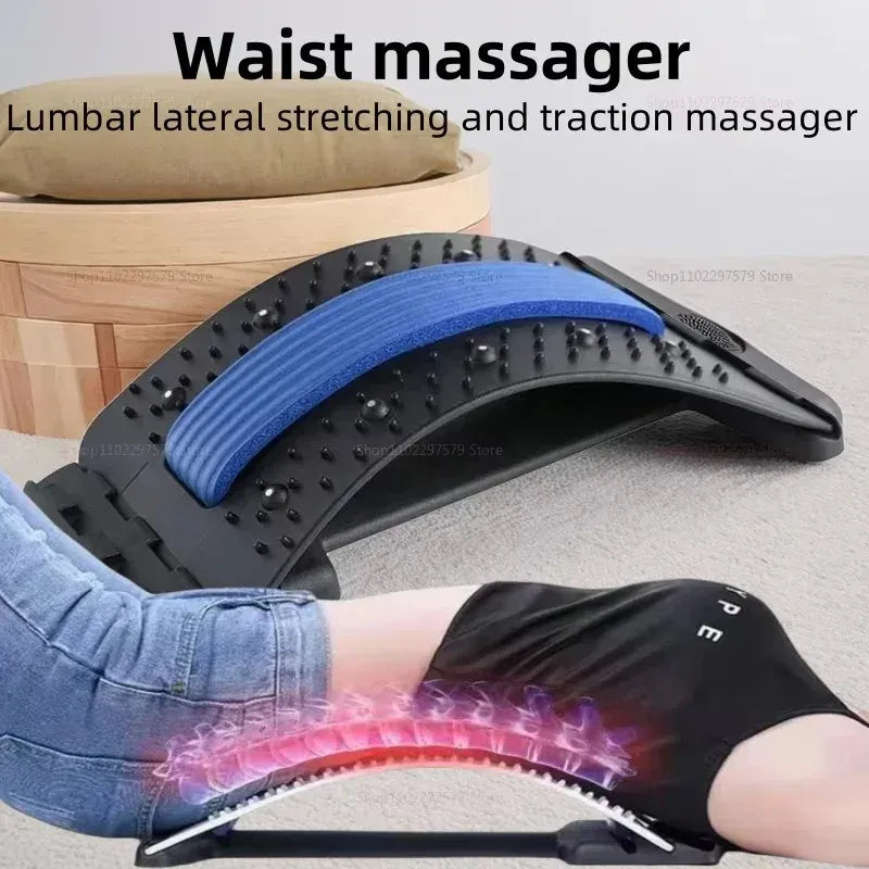 Back Stretcher Board – Adjustable Lumbar Support with Magnetic Massage Points for Home Use