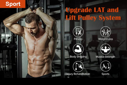 Fitness Pulley Cable Machine System DIY Gym Attachment Adjustable 2.5m Cable Workout Arm Biceps Triceps Hand Training Equipment