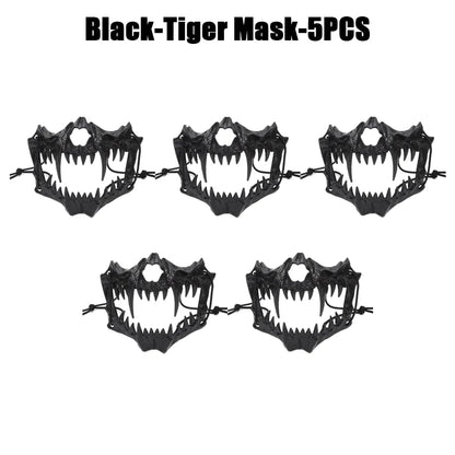 Halloween Skull Party Mask Anime Dragon God Skeleton Half Face Masks Bone Skull Animals Mask Cosplay Dance Prom Costume Props