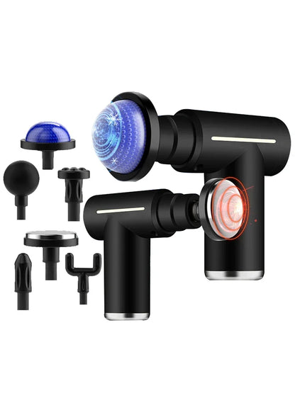Cold & Hot Compress Massage Gun – 6-Head Percussion Fascia Gun with 6 Speed Settings