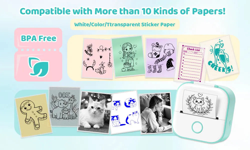 Phomemo T02 Mini Thermal Sticker Printer – Wireless, Inkless & Portable | iOS & Android