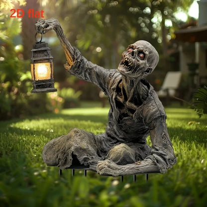 Halloween Lantern Terror Zombie Ornament Spooky 2D Acrylic Garden Ground Plug Ornament Home Outdoor Garden DIY Decoration Gift