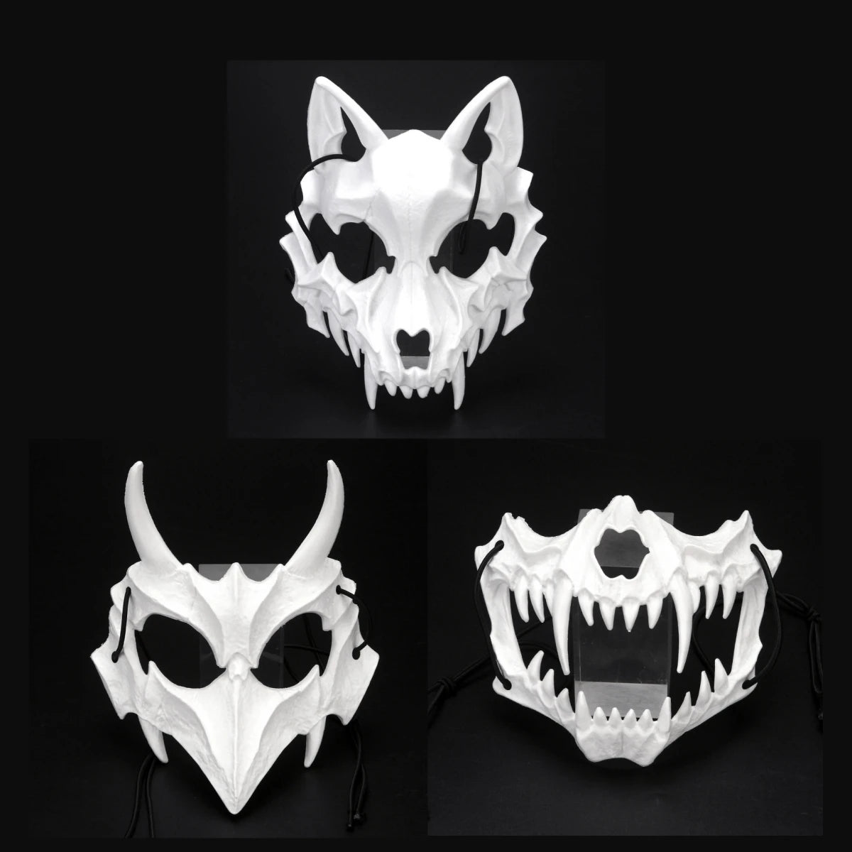 Dragon God Half Face Mask – Fierce COS Costume Mask for Halloween & Cosplay