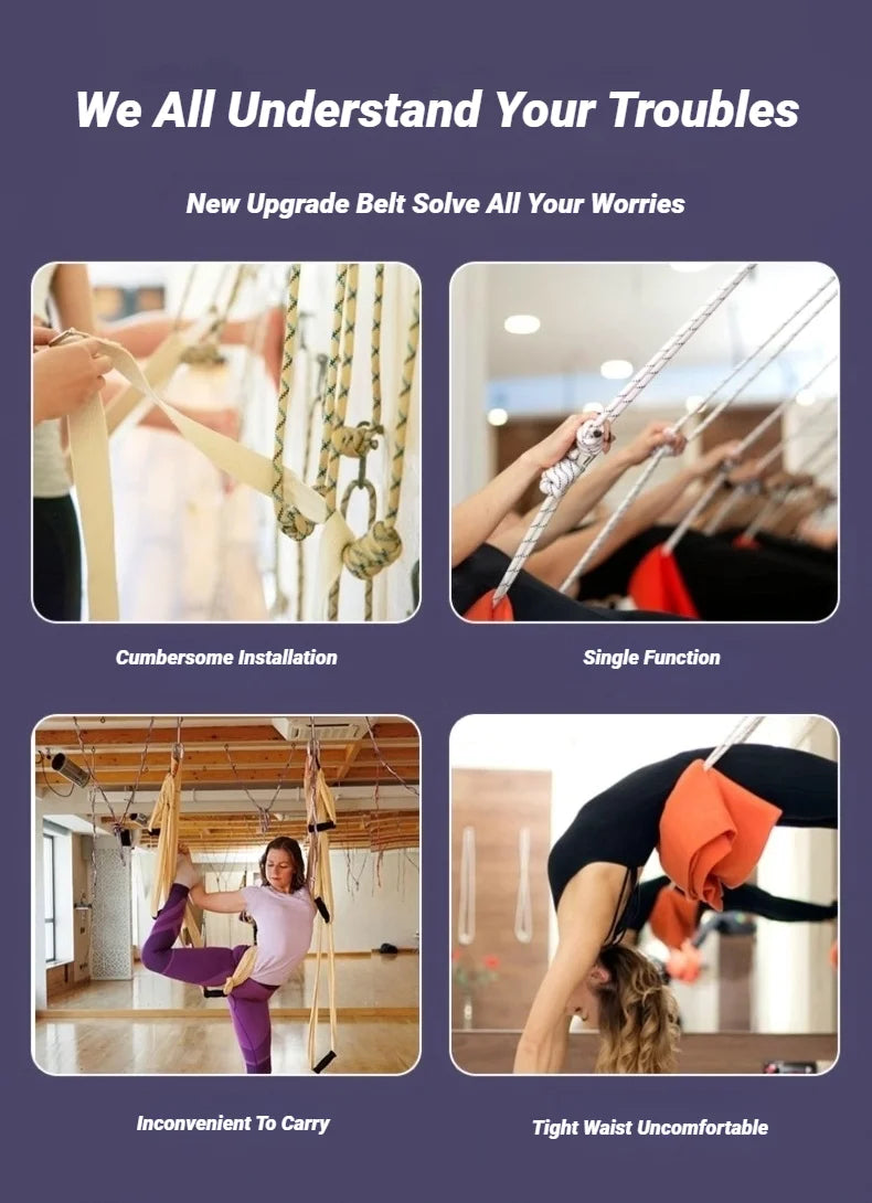 Aerial Yoga Strap – Adjustable Door-Mount Pull Rope for Yoga, Stretching & Splits Training