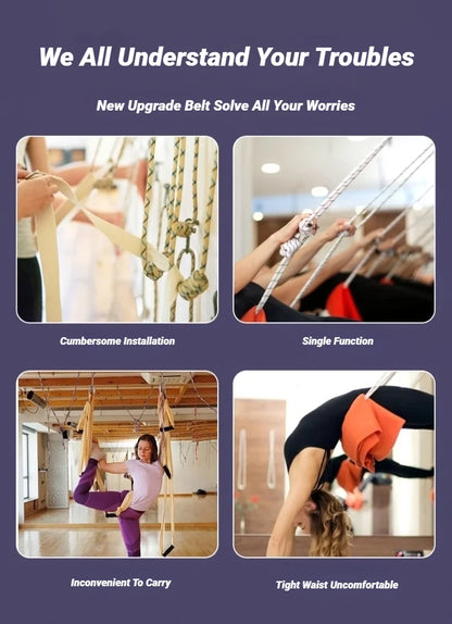 Aerial Yoga Strap – Adjustable Door-Mount Pull Rope for Yoga, Stretching & Splits Training