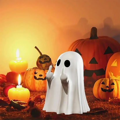Cheeky Ghost Desktop Sculpture – Funny Spooky Home Decor Figurine