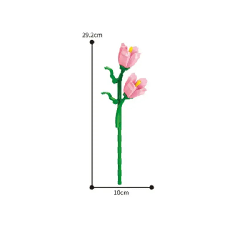 Valentine's Day Immortal Bouquet Creative Desktop Decoration Flowers Building Blocks Puzzle Simulation Toy Girls Gifts #T3