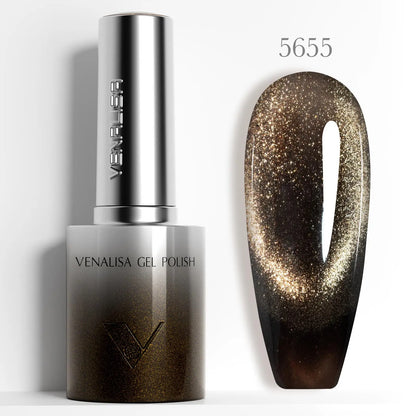 VENALISA 10ml Cat Eye Gel Nail Polish Ultra Sparkle Glitter Gel HEMA FREE TPO FREE Semi Permanent UV LED Soak Off Nail Manicure