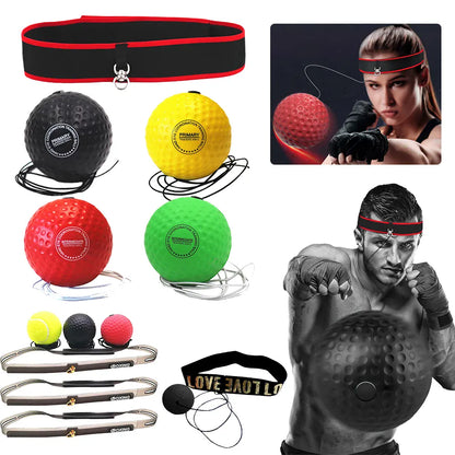 MMA Boxing Speed Ball Head-Mounted Pu Training Hand Eye Reaction Home Sandbag Fitness Equipment Gym Muay Thai Fighting Pressure