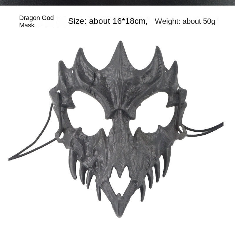 Dragon God Half Face Mask – Fierce COS Costume Mask for Halloween & Cosplay