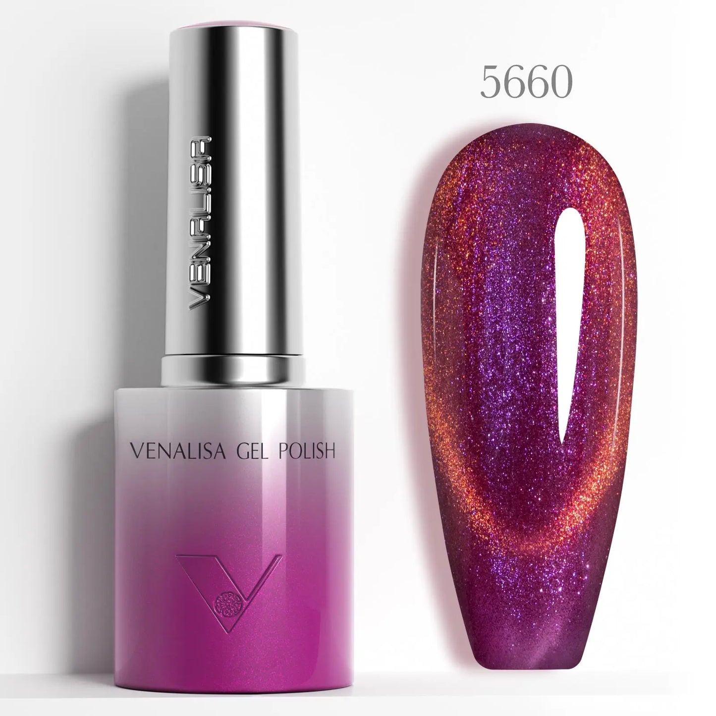 VENALISA 10ml Cat Eye Gel Nail Polish Ultra Sparkle Glitter Gel HEMA FREE TPO FREE Semi Permanent UV LED Soak Off Nail Manicure