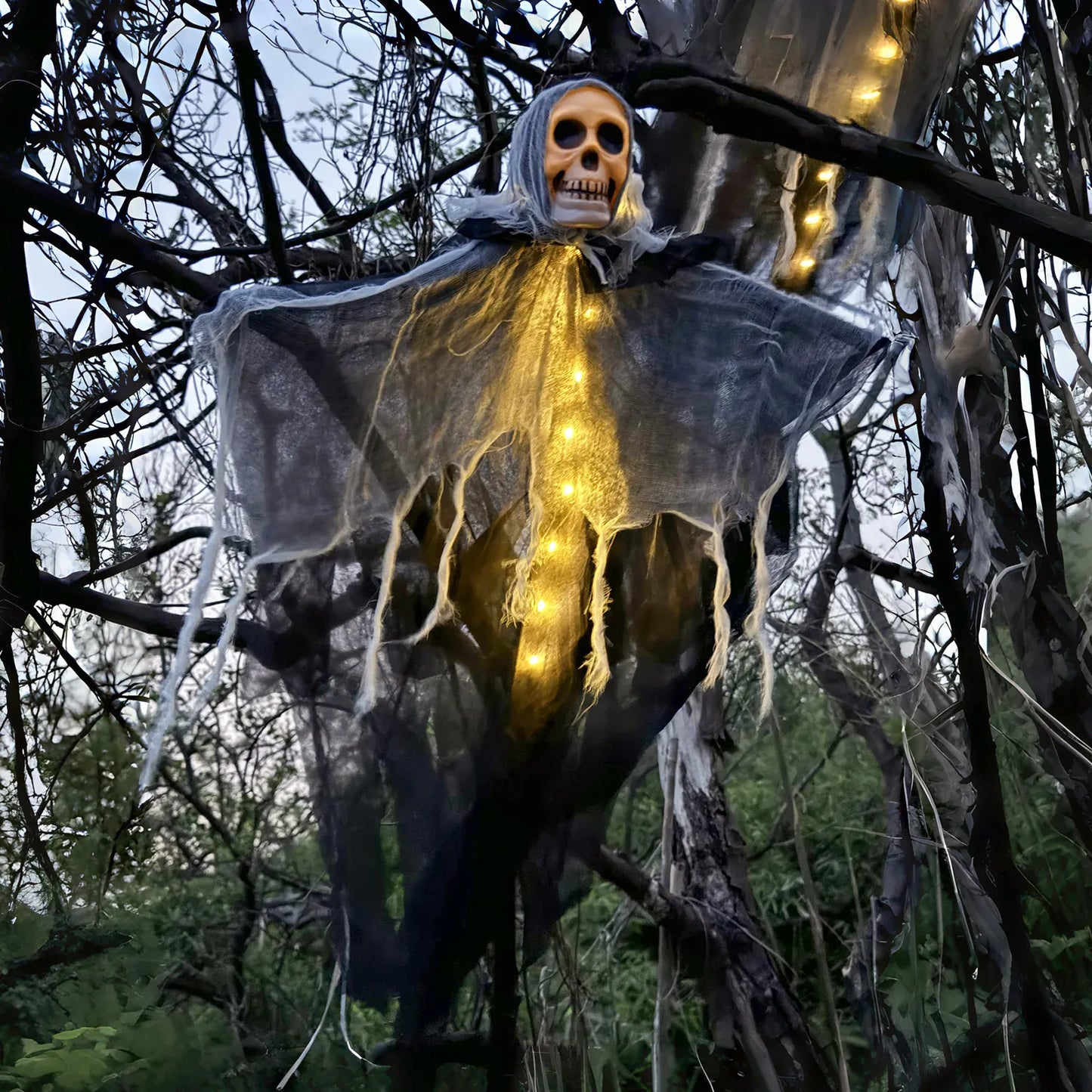 LED Halloween Skeleton Ghost Decoration – Glowing Spooky Indoor & Outdoor Decor