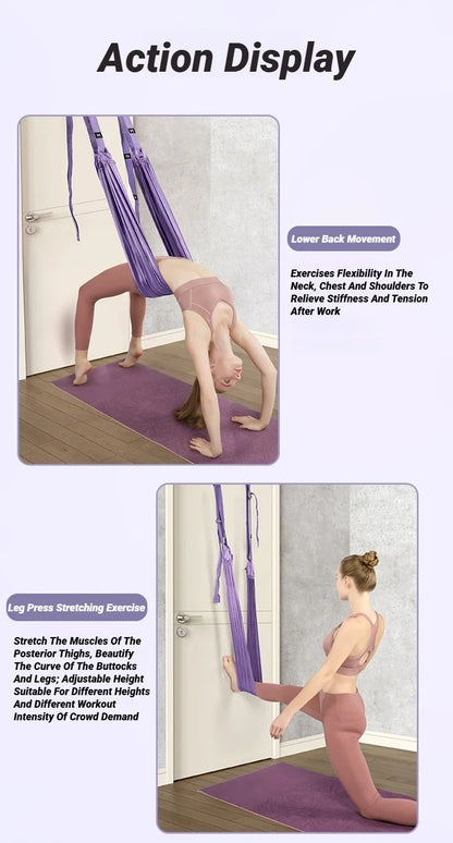 Aerial Yoga Strap – Adjustable Door-Mount Pull Rope for Yoga, Stretching & Splits Training