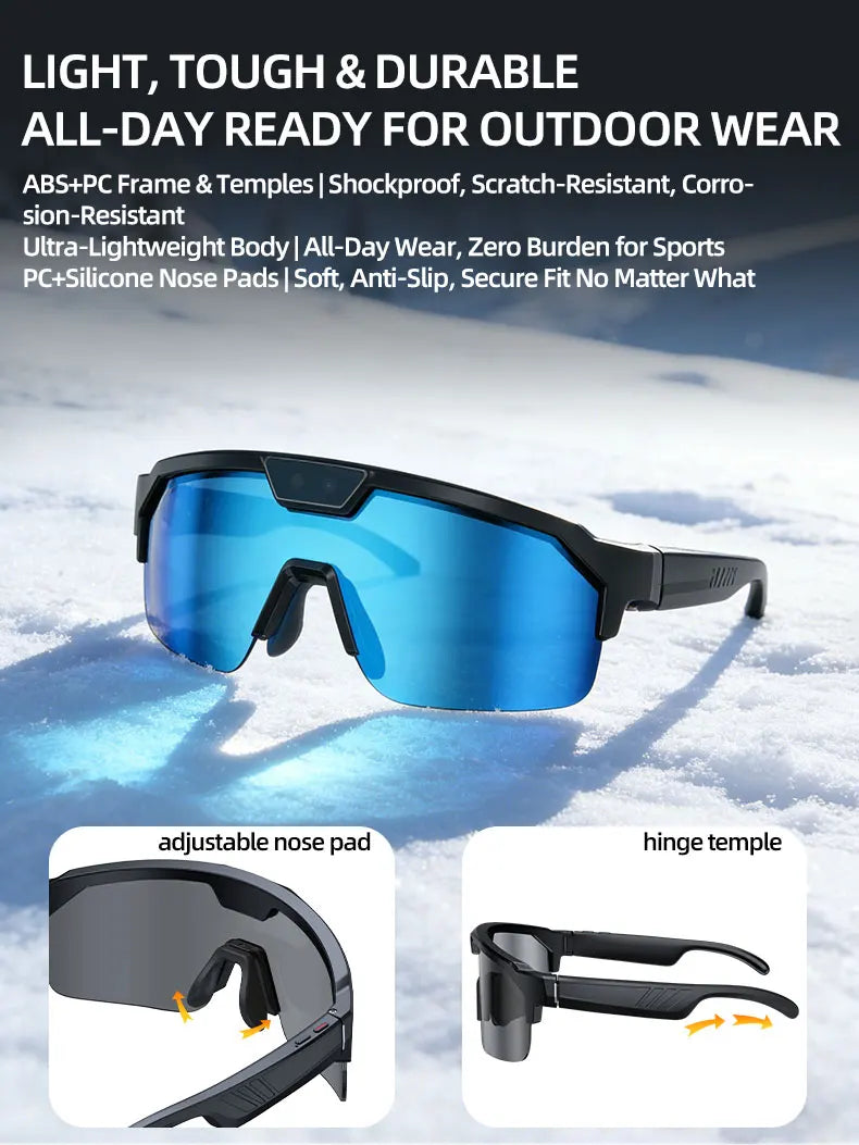 Smart Glasses with 4K HD Camera – Anti-Shake Recording, 3D Stereo Audio & Wearable Tech