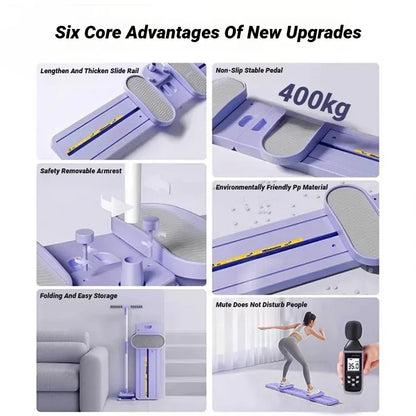 Unisex Leg Fitness Equipment For Thigh Exercises, Foldable Ski Machine Suitable For Various Scenarios.