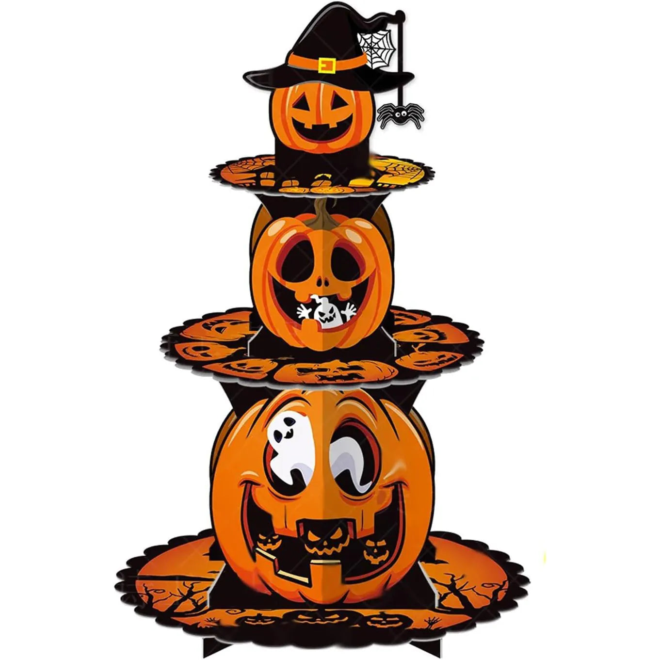 3-Tier Halloween Cupcake Stand – Spooky Themed Party Dessert Tower
