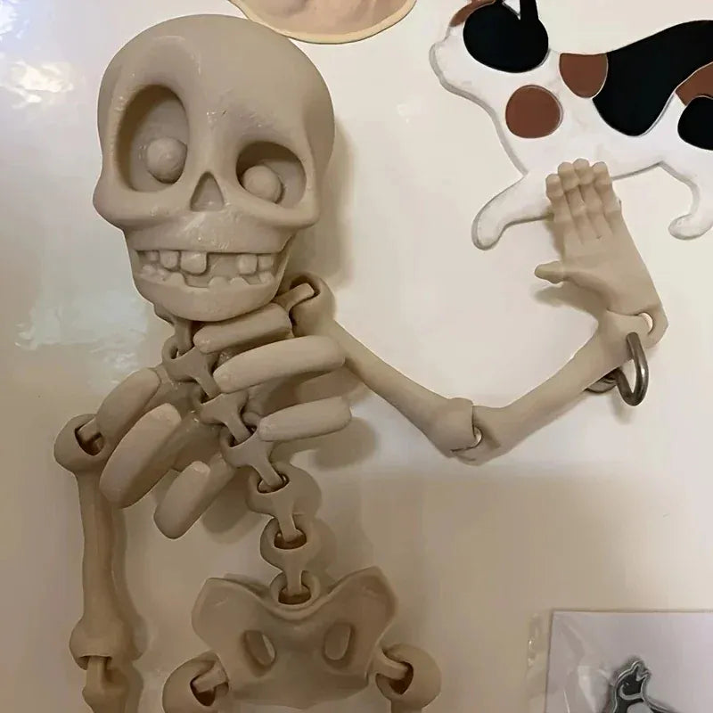 Poseable Skull Fridge Magnet – Funny Magnetic Skeleton Decoration