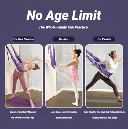 Aerial Yoga Strap – Adjustable Door-Mount Pull Rope for Yoga, Stretching & Splits Training