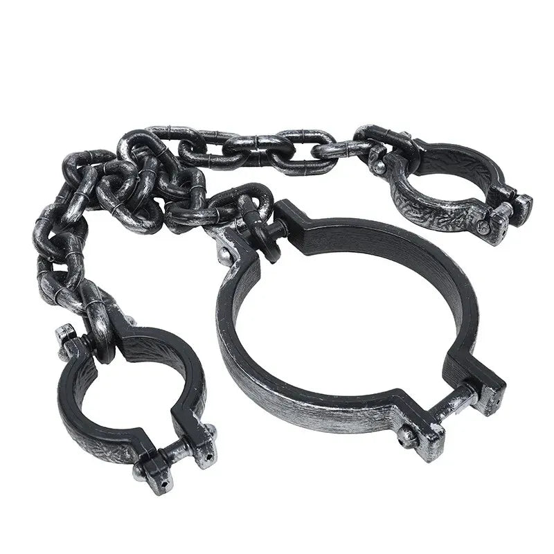 Halloween Costume Chain & Cuff Prop Set – Plastic Prisoner & Zombie Accessories