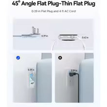 ‌Travel Power Strip: 4 Outlets, 3 USB Ports (1 USB-C), 4FT Cord, Small & Compact