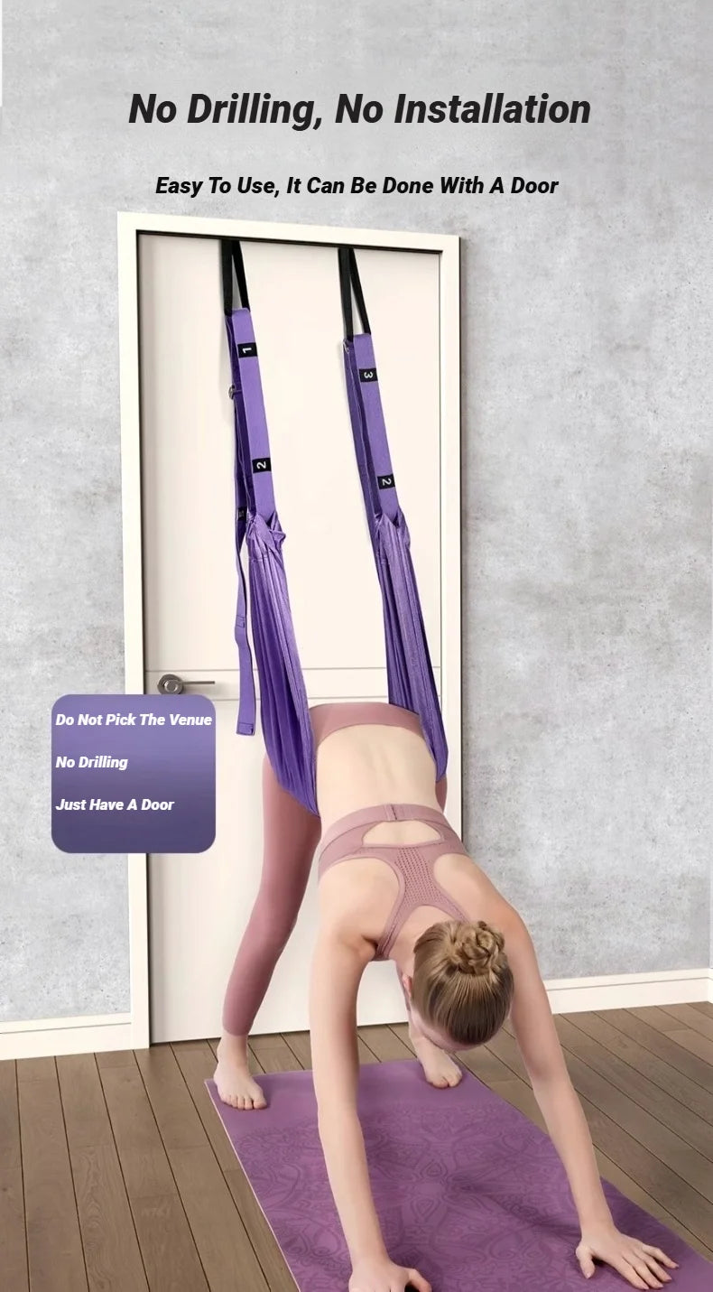 Aerial Yoga Strap – Adjustable Door-Mount Pull Rope for Yoga, Stretching & Splits Training