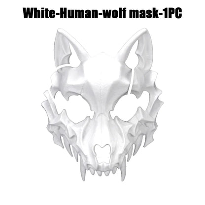 Halloween Skull Party Mask Anime Dragon God Skeleton Half Face Masks Bone Skull Animals Mask Cosplay Dance Prom Costume Props