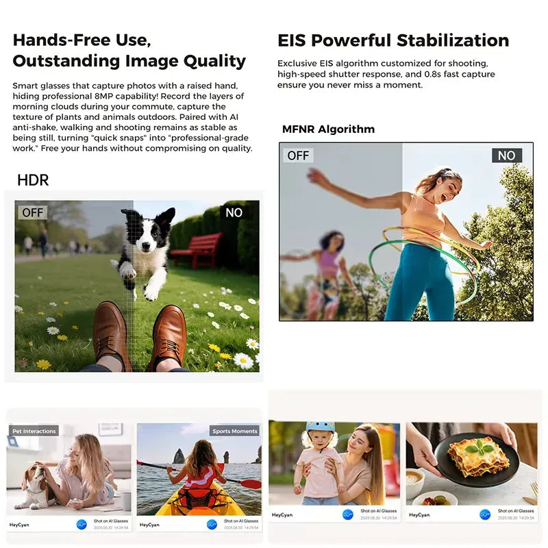 Smart AI Glasses – 8K Camera, Real-Time Translator & Photo/Video Recording Wearable