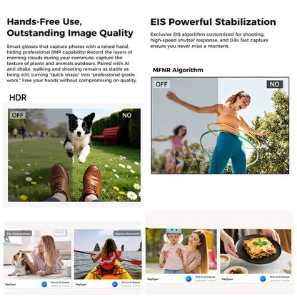 Smart AI Glasses – 8K Camera, Real-Time Translator & Photo/Video Recording Wearable
